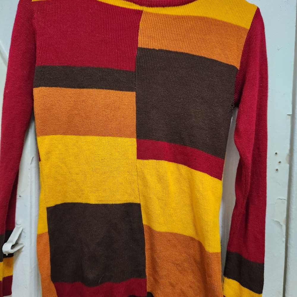 Fall sweater - Vintage colorblock 1970s